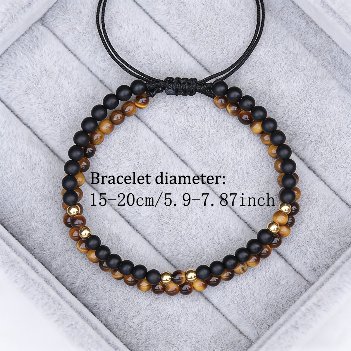 Handcrafted Tiger's Eye Beaded Bracelet, Unisex Bohemian Style